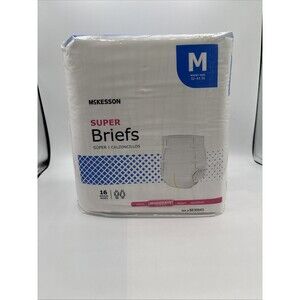 Unisex Adult Incontinence Super Briefs Medium McKesson Disposable Moderate NEW